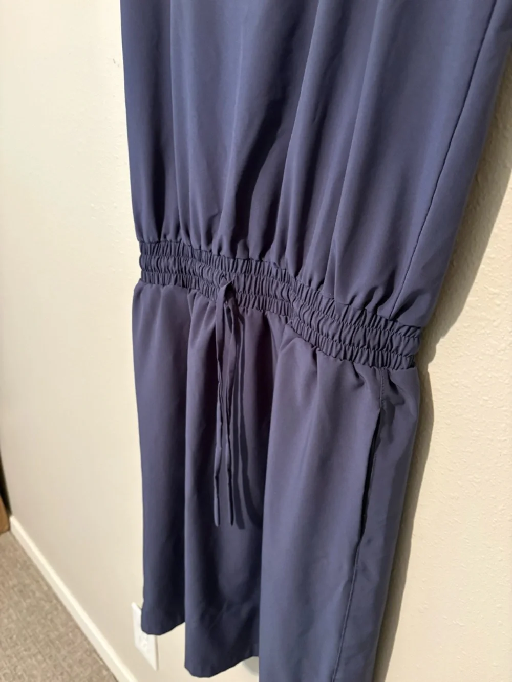 Albion Navy Drawstring Waist Midi Dress - Picture 3 of 10
